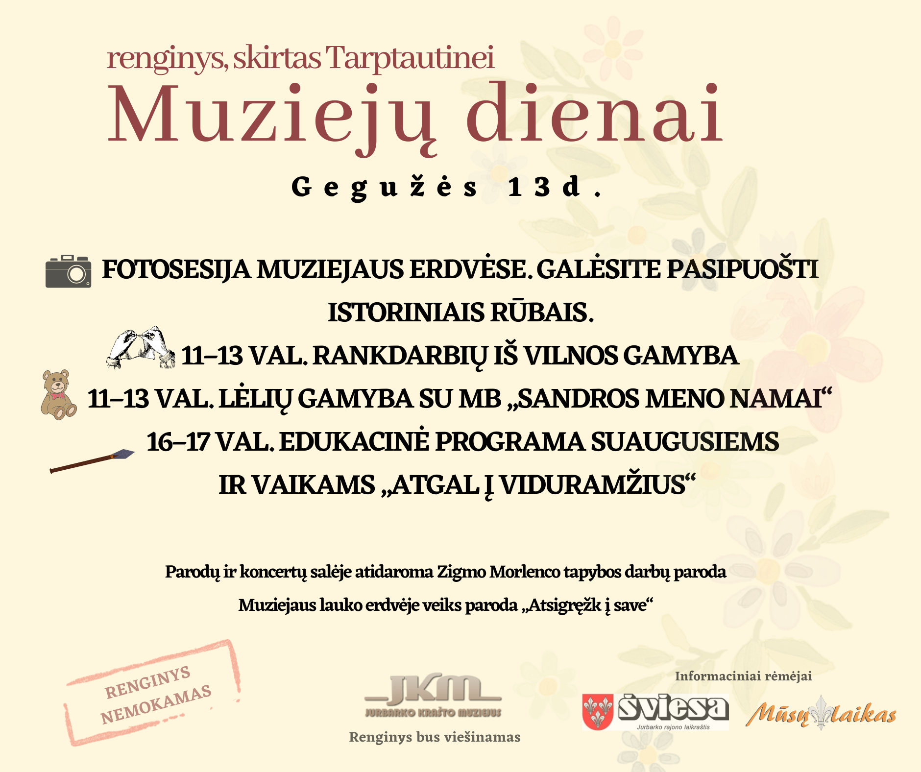 Jurbarko krašto muziejus kviečia minėti Tarptautinę muziejų dieną